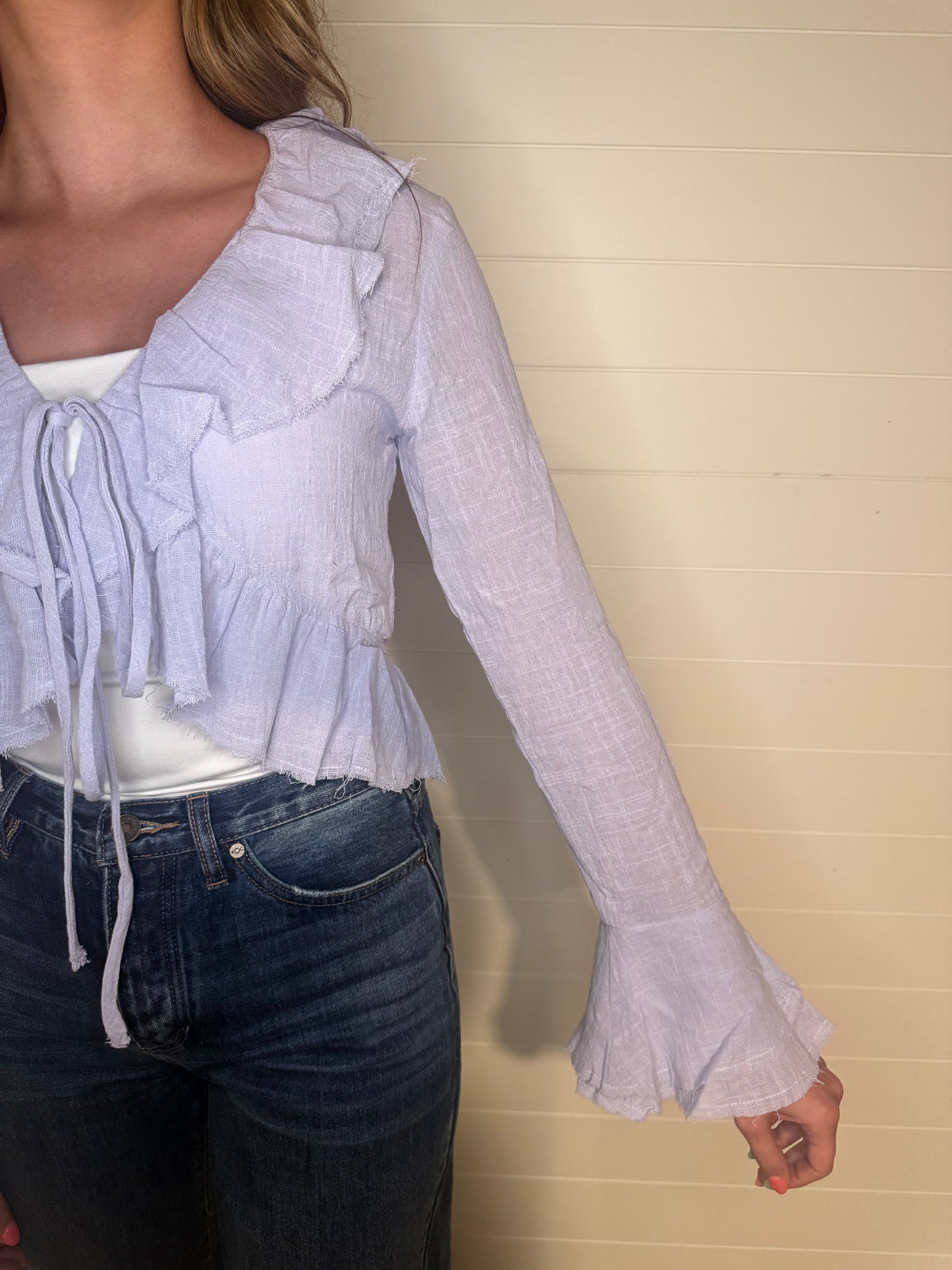 Ruffle Tie-Front Top
