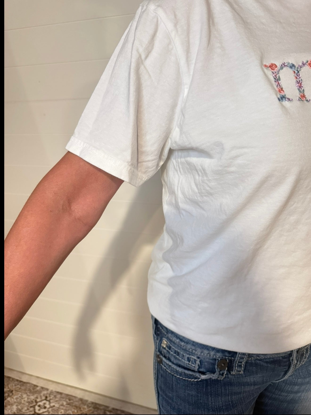 Floral Embroidered Mama Comfort Colors Tee