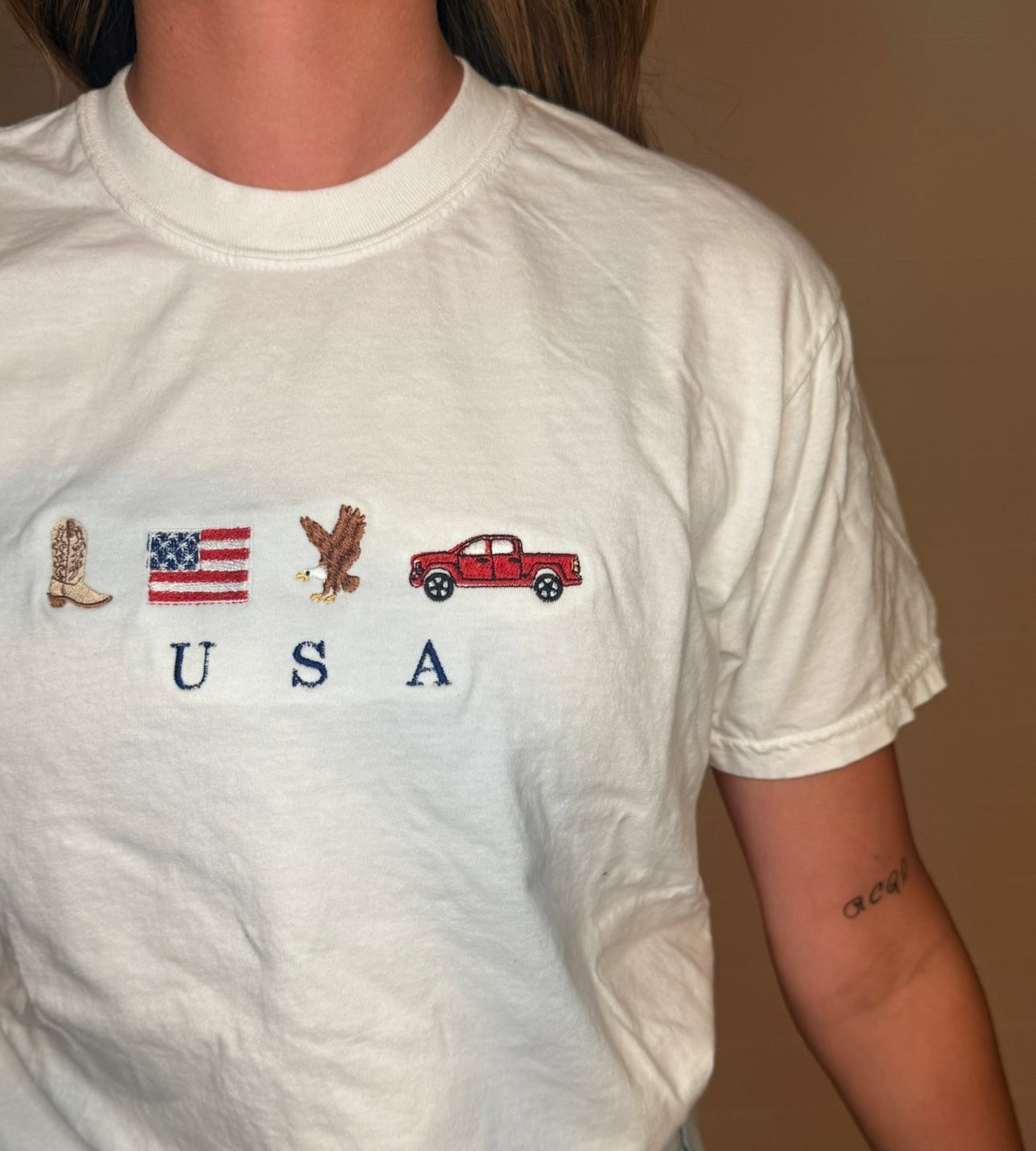 USA Embroidered Tee