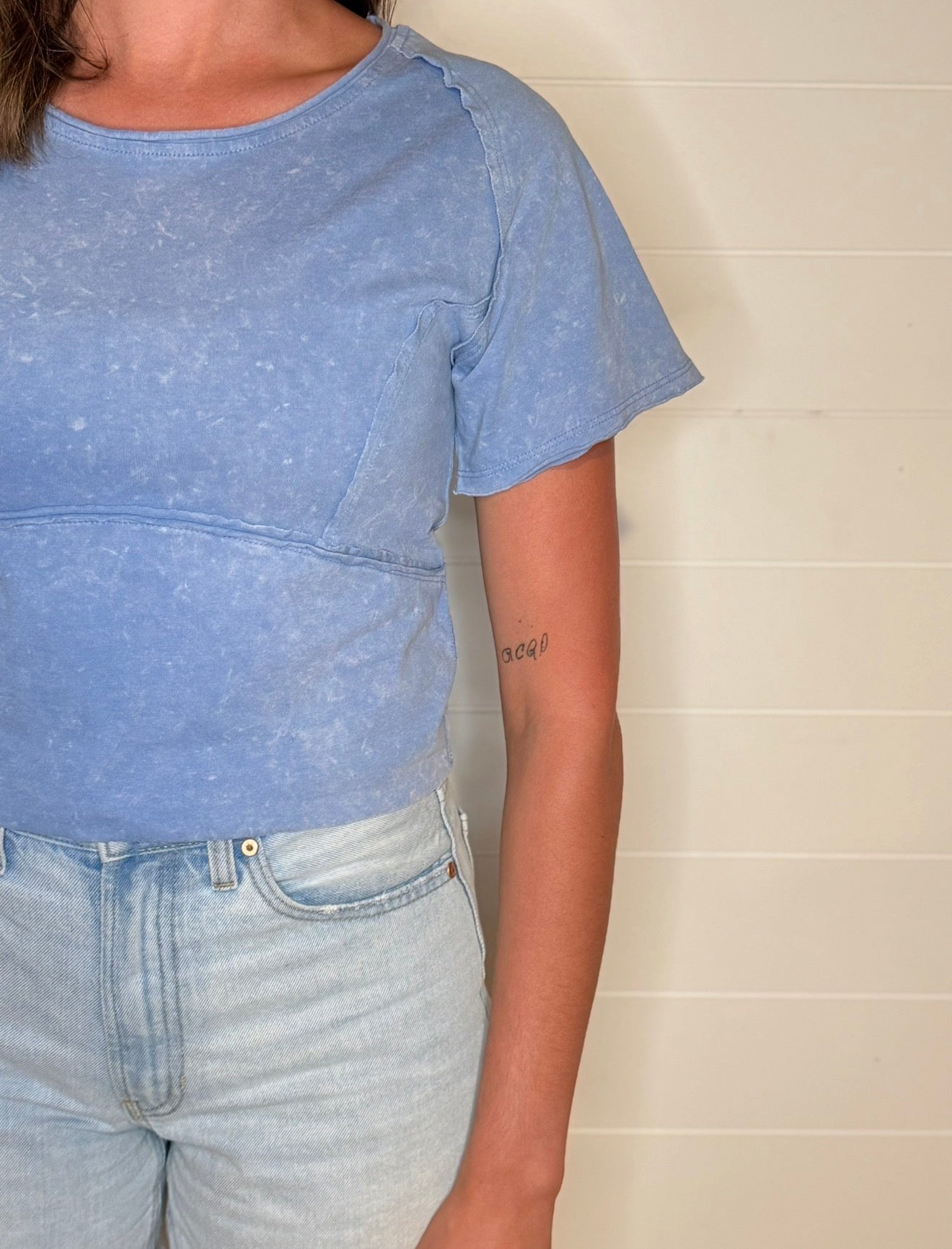 Mineral Washed Fitted Top