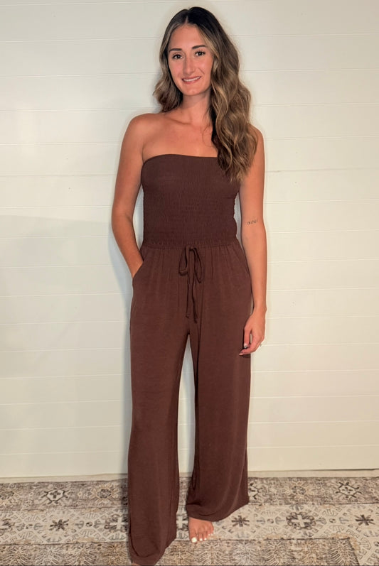 Smocked Tube Top Jumpsuit