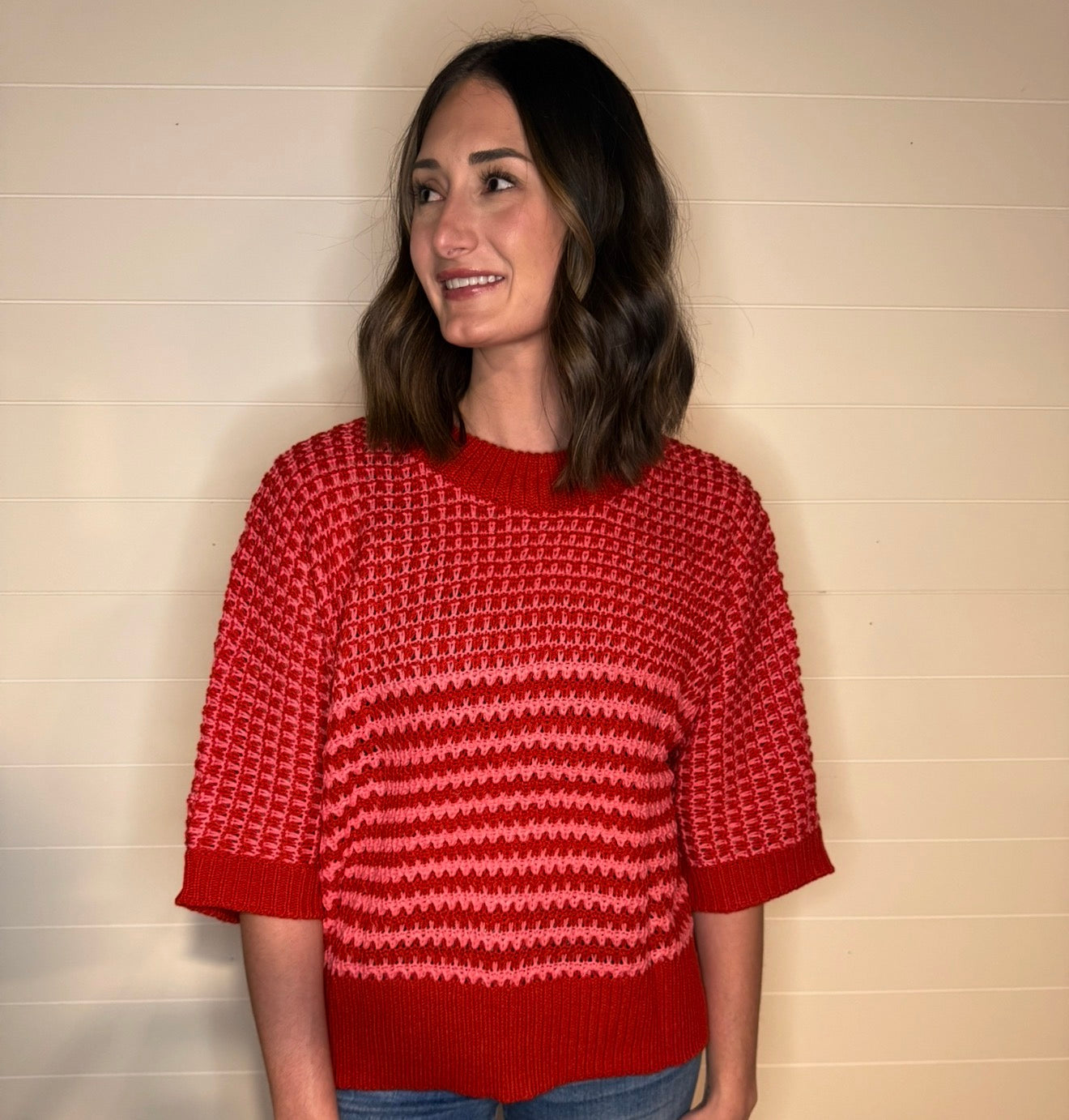 Valentine Color Block Sweater