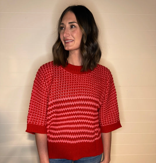 Valentine Color Block Sweater