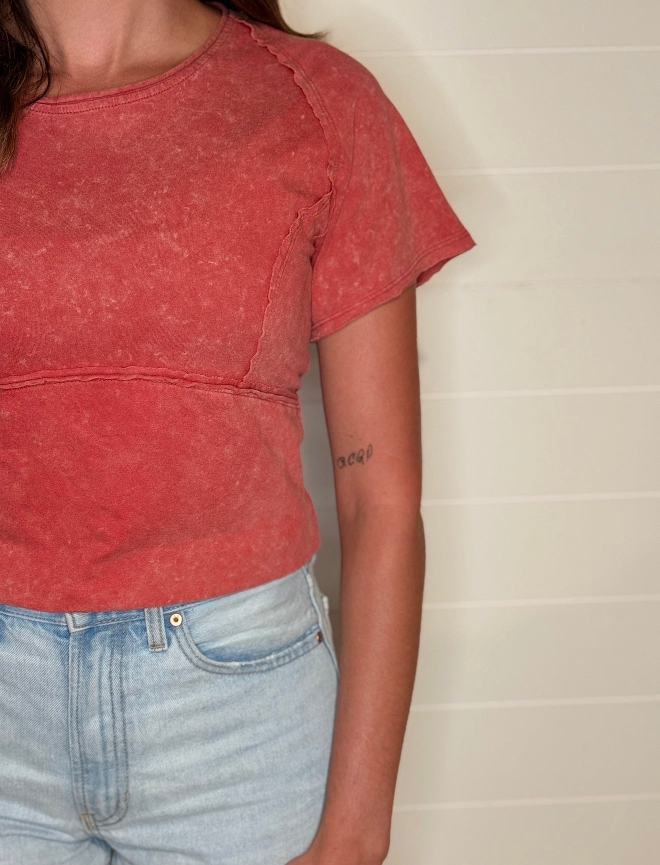 Mineral Washed Fitted Top